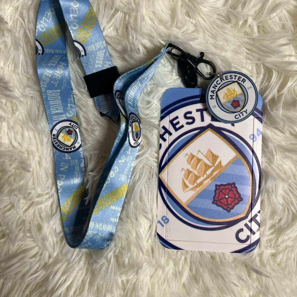 Manchester City Lanyard with ID Badge Holder & Keychain, CAN BUNDLE ITEMS